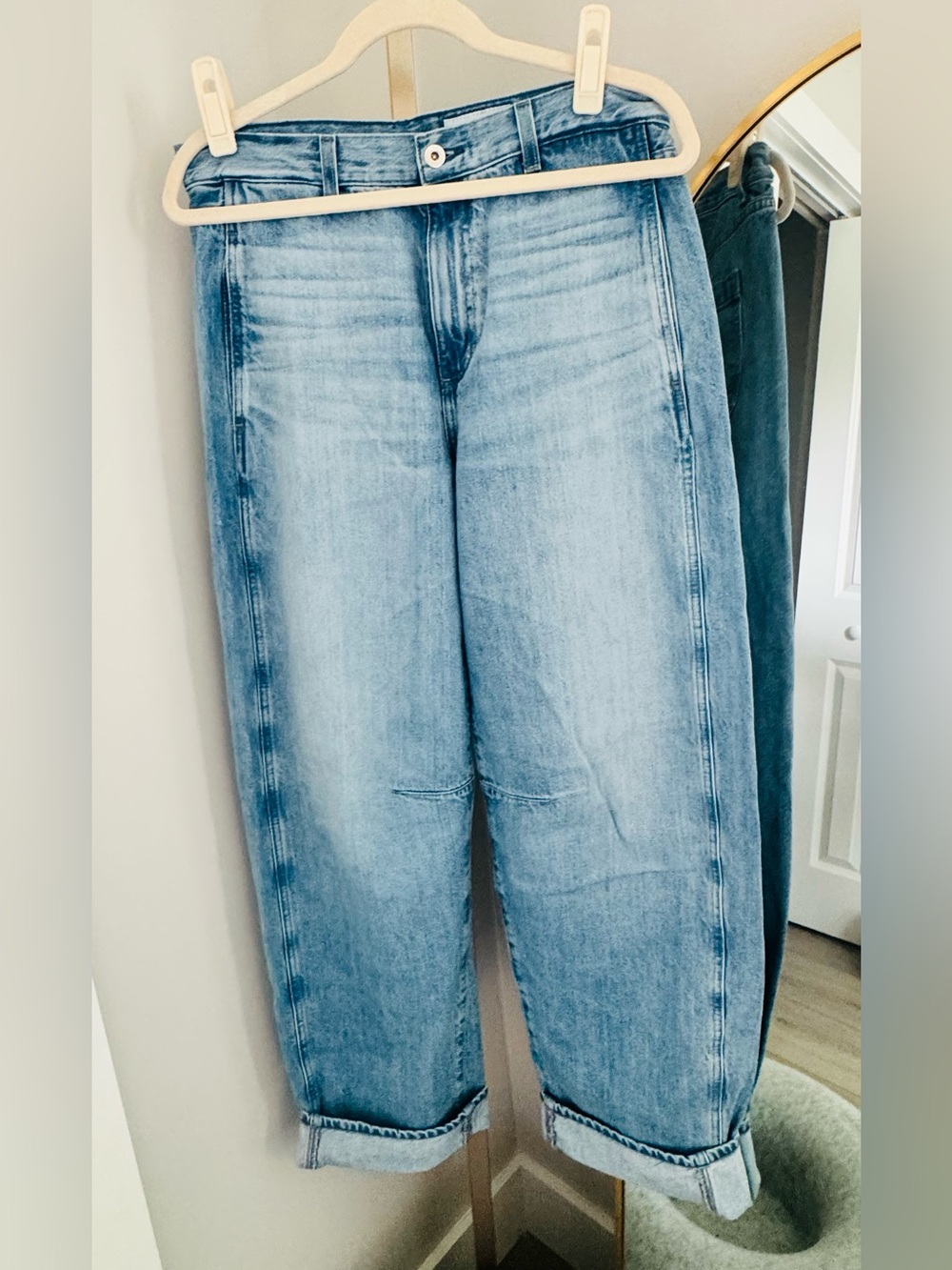 AG Mercer cuffed high waist barrel jeans